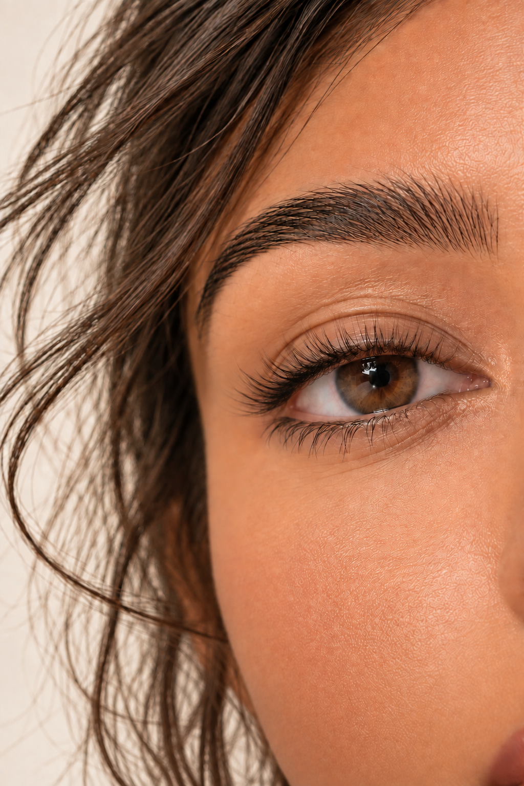 Classic One By One wimperextensions — close-up van een oog met extensions